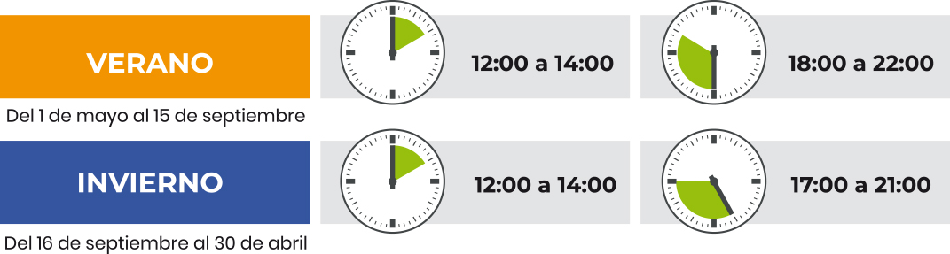 horario fuentes ornamentales