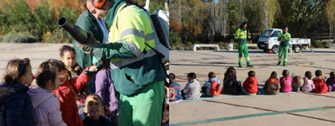 Encuentro en el parque Asturias con los alumnos del colegio El Olivar
